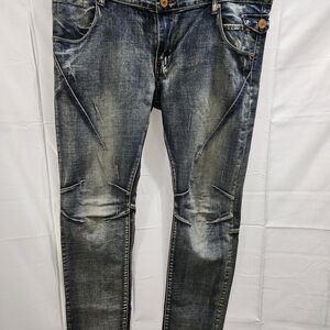 Men's Distressed Skinny Jeans - Black